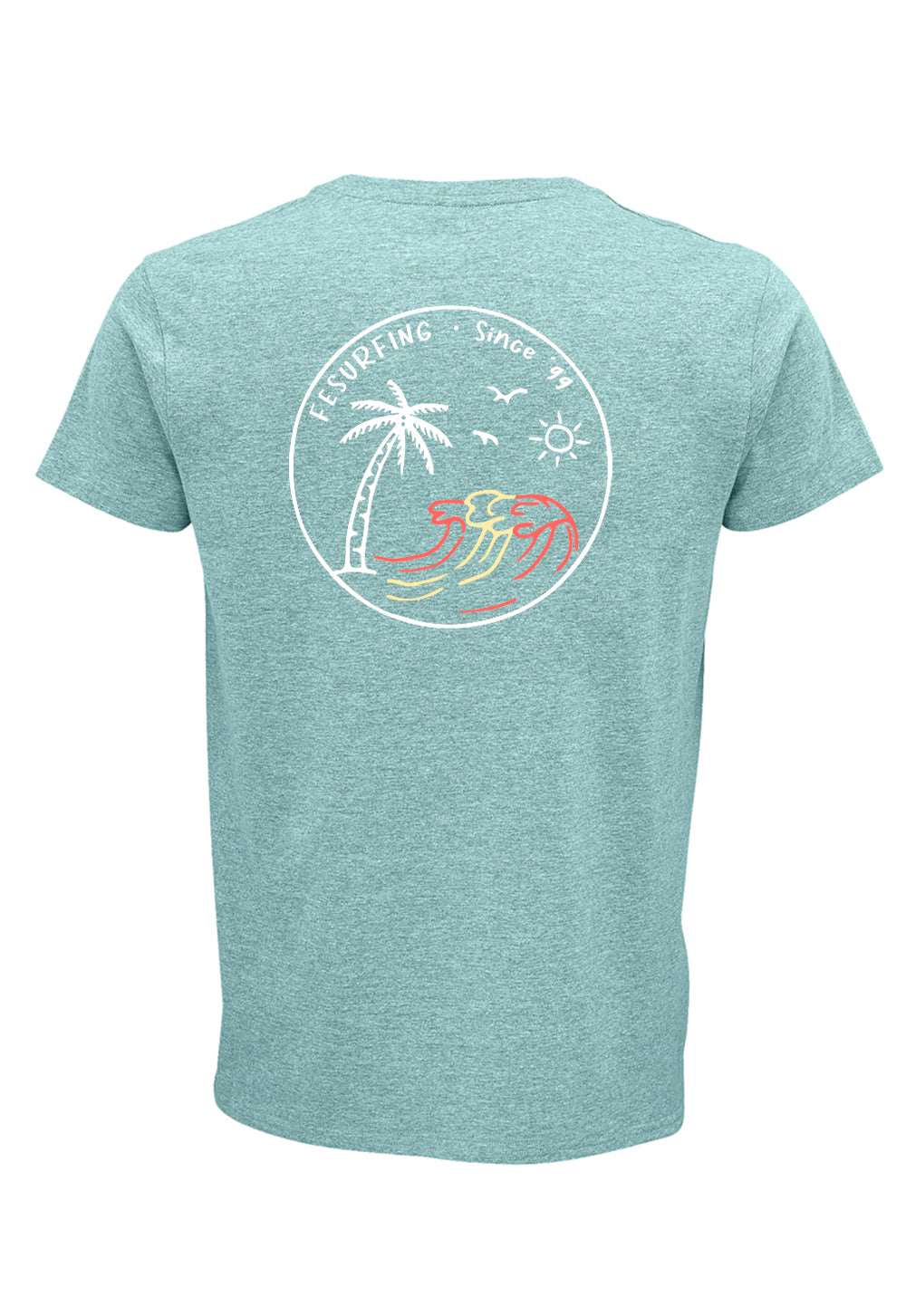 Camiseta Palmera Verde-Agua