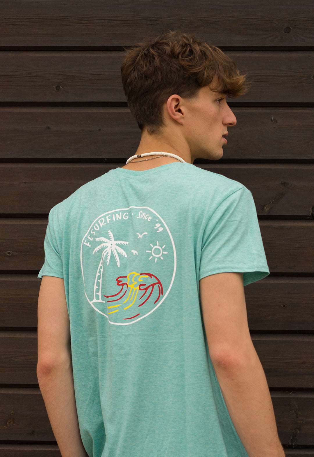 Camiseta Palmera Verde-Agua