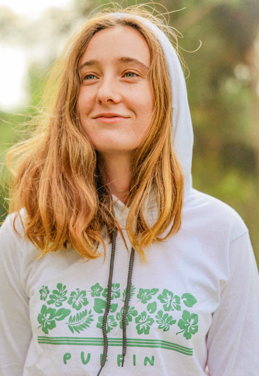 White Flowers Hooded T-shirt